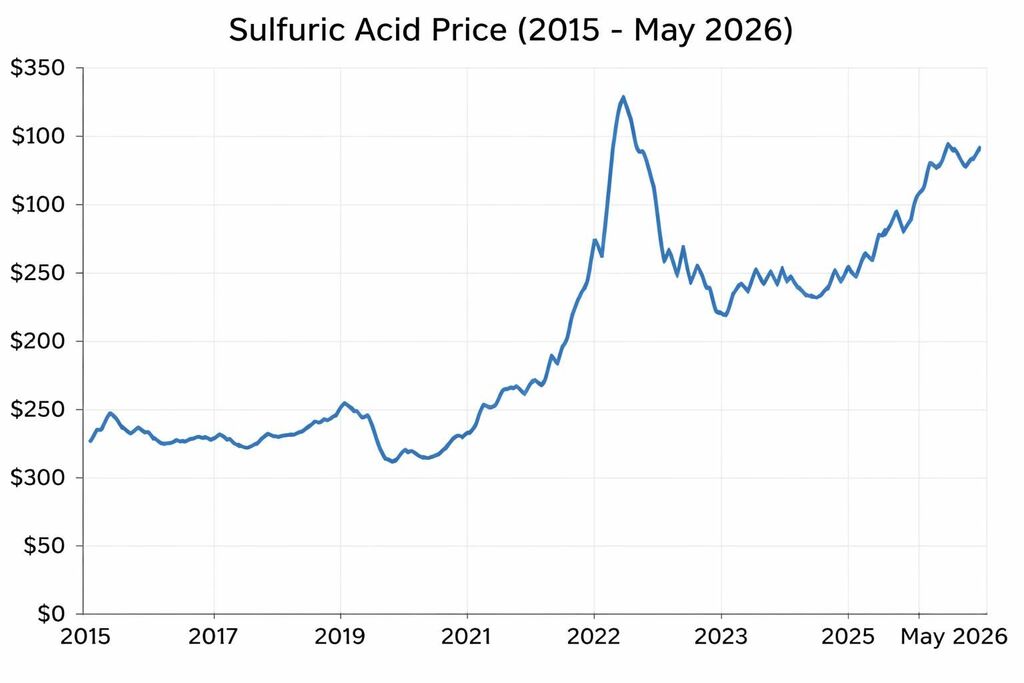 Sulphuric acid price (USD/MT)